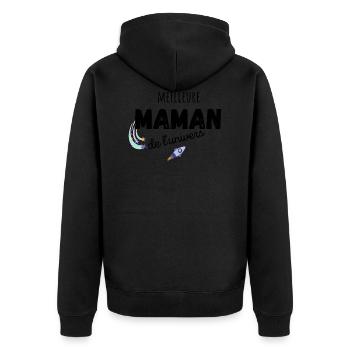 meilleure maman de l'univers cadeau maman - Veste à capuche bio Premium Unisexe - noir - Dos - Nico (187cm)