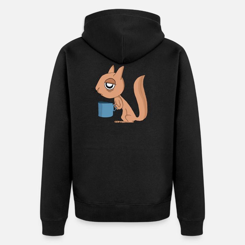 Eichhörnchen müde - Unisex Premium Bio Zip Hoodie - Schwarz