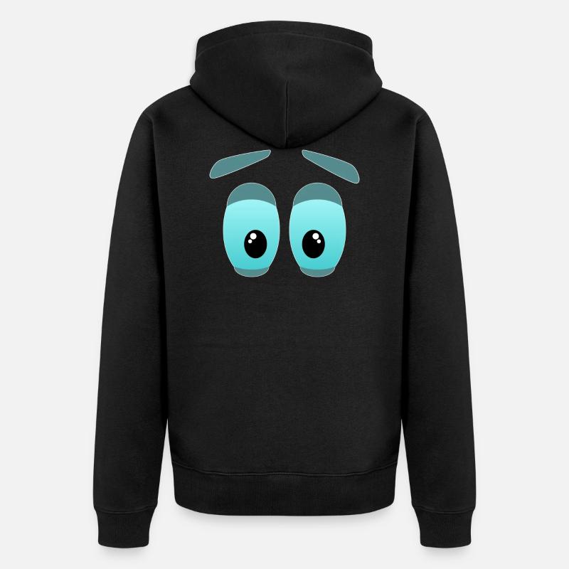 Die großen Augen - Unisex Premium Bio Zip Hoodie - Schwarz