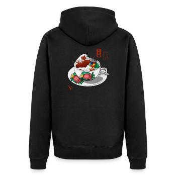Frisian Tea Wave - Unisex Premium Bio Zip Hoodie - Schwarz - Hinten - Nico (187cm)