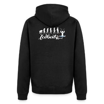 icebath evolution winterbader winterschwimmen cold - Unisex Premium Bio Zip Hoodie - Schwarz - Hinten - Nico (187cm)