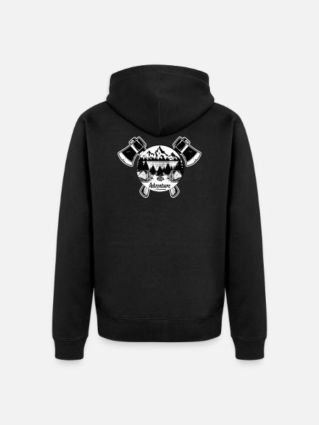 Camping d’aventure - Veste à capuche bio Premium Unisexe - noir