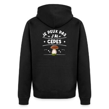 Je peux pas j'ai cèpes humour champignons cèpes - Veste à capuche bio Premium Unisexe - noir - Dos - Nico (187cm)