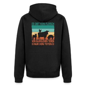 Naturefriend Climate Protection Vegan Eco Organic Pro Vegan - Unisex Premium Organic Zip Hoodie - black - Back - Nico (187cm)