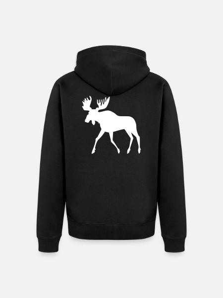 elch - Unisex Premium Bio Zip Hoodie - Schwarz