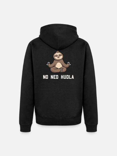 Schwäbisch No ned Hudla Faultier Yoga - Unisex Premium Bio Zip Hoodie - Schwarz