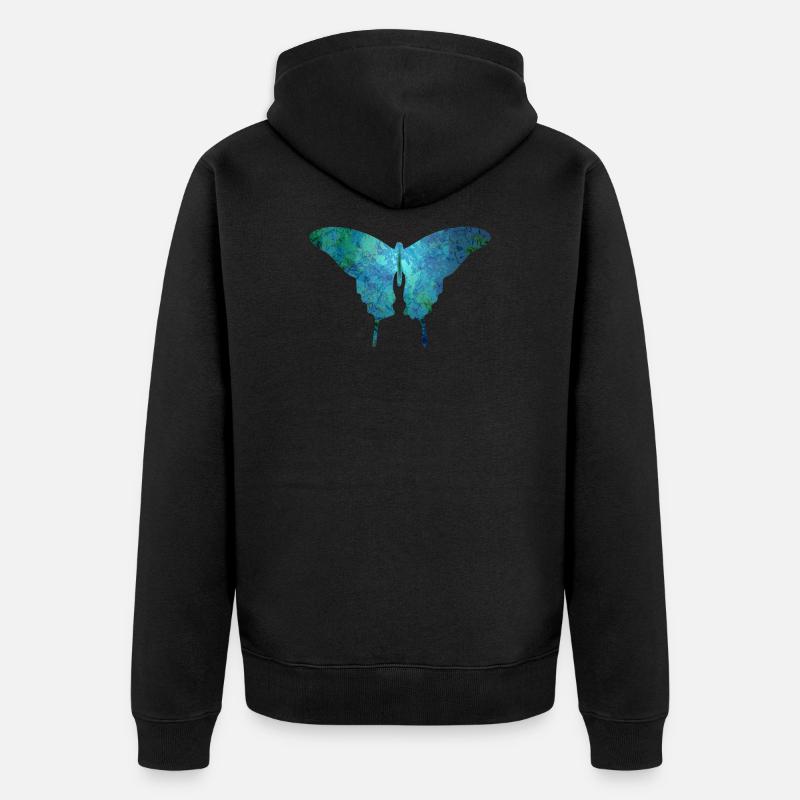 Schmetterling - Unisex Premium Bio Zip Hoodie - Schwarz