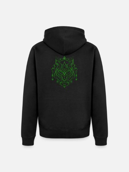 Wolf geometrics - Unisex Premium Organic Zip Hoodie - black