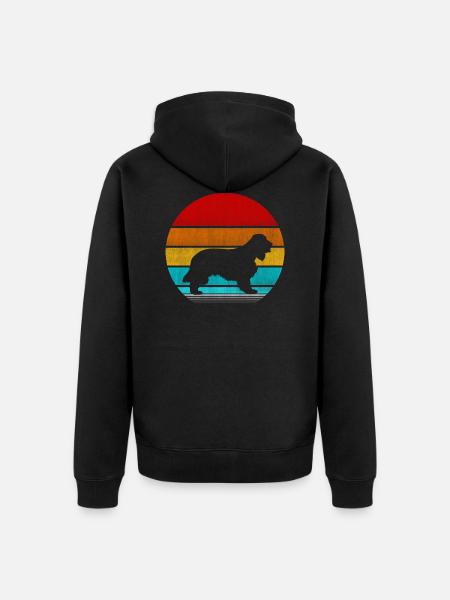 cocker spaniel - Premium økologisk unisex-hettejakke - svart