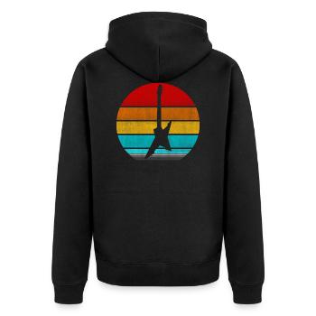 Elektrogitarre - Unisex Premium Bio Zip Hoodie - Schwarz - Hinten - Nico (187cm)