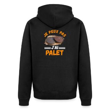 je peux pas j'ai palet - Veste à capuche bio Premium Unisexe - noir - Dos - Nico (187cm)