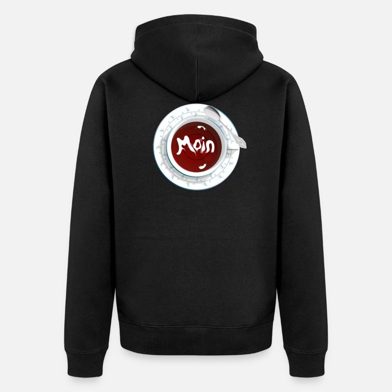 Moin Teetasse - Unisex Premium Bio Zip Hoodie - Schwarz