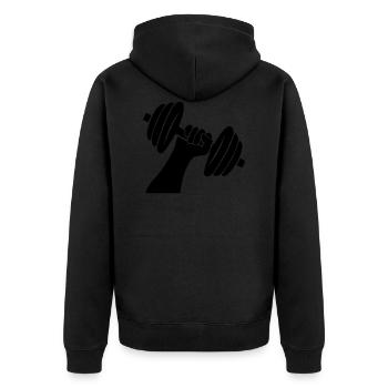Poids d’haltères - Veste à capuche bio Premium Unisexe - noir - Dos - Nico (187cm)