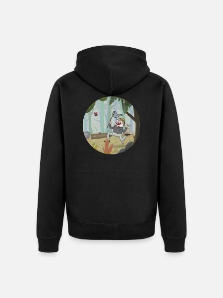 Safari rund - Unisex Premium Bio Zip Hoodie - Schwarz