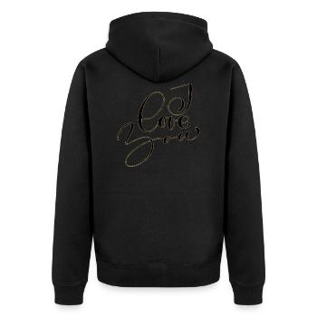 Valentine's Day-Valentine's Day - Unisex Premium Organic Zip Hoodie - black - Back - Nico (187cm)