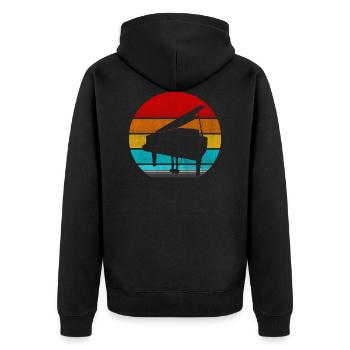 piano retro vintage - Unisex Premium Organic Zip Hoodie - black - Back - Nico (187cm)
