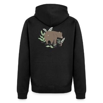 Ours brun dans la forêt - Veste à capuche bio Premium Unisexe - noir - Dos - Nico (187cm)