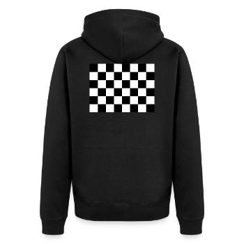 Rennsport Zielflagge Rennflagge Motorsport Autos - Unisex Premium Bio Zip Hoodie - Schwarz - Hinten - Nico (187cm)