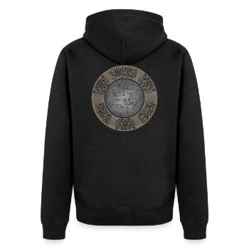 Osmanlı Harp Topu - Unisex Premium Bio Zip Hoodie - Schwarz - Hinten - Nico (187cm)