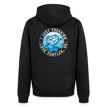 Les tortues me rendent heureux. Citation Amoureux des tortues Nature - Veste à capuche bio Premium Unisexe - noir - Dos - Nico (187cm)