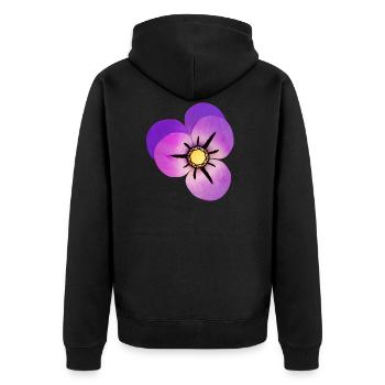 Pétales violets magiques - Veste à capuche bio Premium Unisexe - noir - Dos - Nico (187cm)