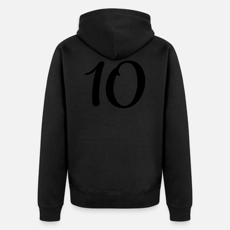 10 - Unisex Premium Bio Zip Hoodie - Schwarz