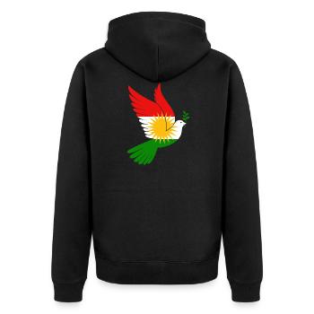 Pigeon Kurdistan Paix - Veste à capuche bio Premium Unisexe - noir - Dos - Nico (187cm)