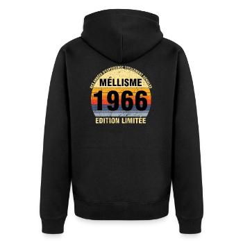 Millésime 1966 Cadeau Anniversaire vintage 1966 - Veste à capuche bio Premium Unisexe - noir - Dos - Nico (187cm)