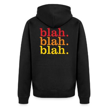 bla bla bla - Veste à capuche bio Premium Unisexe - noir - Dos - Nico (187cm)
