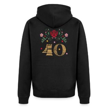 Anniversaire 40 ans! Alors vous serez sage. - Veste à capuche bio Premium Unisexe - noir - Dos - Nico (187cm)