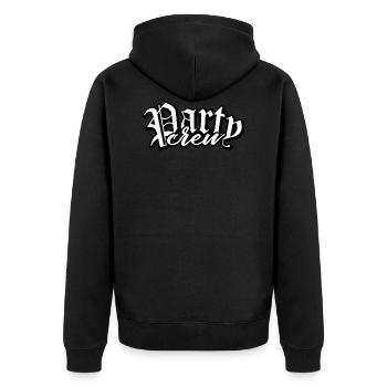 party partycrew partymonster dj deejay disco crew - Unisex Premium Bio Zip Hoodie - Schwarz - Hinten - Nico (187cm)
