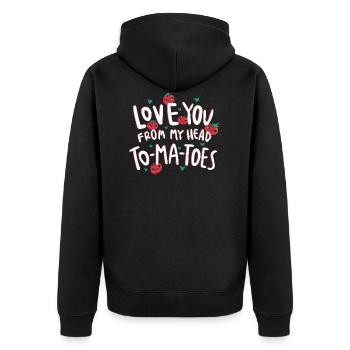 Love you from my head tomatoes - Unisex Premium Organic Zip Hoodie - black - Back - Nico (187cm)