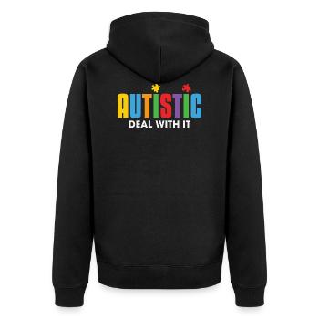 Mois de la sensibilisation à l’autisme - Veste à capuche bio Premium Unisexe - noir - Dos - Nico (187cm)