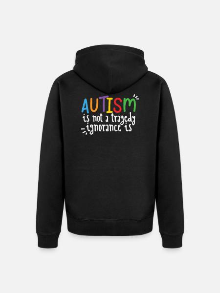 Autism Awareness Month - Unisex Premium Organic Zip Hoodie - black