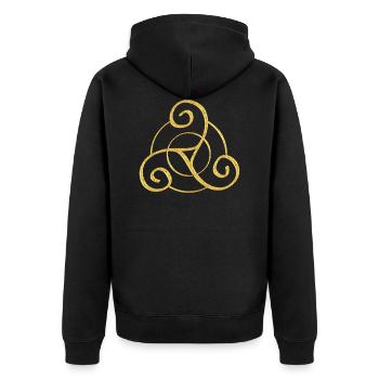 Triskele - Conception de symbole celtique 1 - Veste à capuche bio Premium Unisexe - noir - Dos - Nico (187cm)