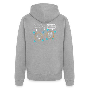 Wissenschaft - Unisex Premium Bio Zip Hoodie - Grau meliert - Hinten - Nico (187cm)