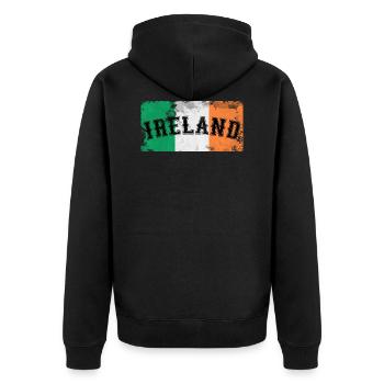 Irlande - Drapeau de l’Irlande - Veste à capuche bio Premium Unisexe - noir - Dos - Nico (187cm)