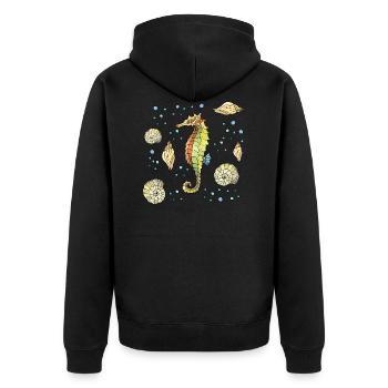 Hippocampe - Veste à capuche bio Premium Unisexe - noir - Dos - Nico (187cm)