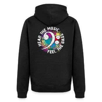 Sentez les basses. Clef de fa - Veste à capuche bio Premium Unisexe - noir - Dos - Nico (187cm)