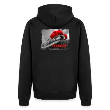 Die Tuba und ihre Heimat ART - Unisex Premium Bio Zip Hoodie - Schwarz - Hinten - Nico (187cm)