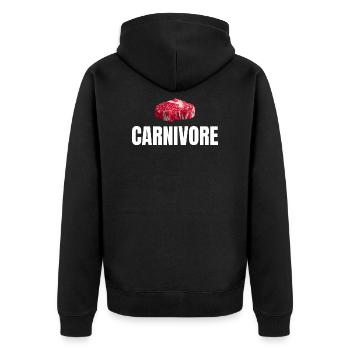 Carnivore Meat BBQ Lover - Unisex Premium Bio Zip Hoodie - Schwarz - Hinten - Nico (187cm)