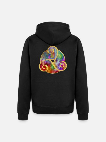 Triskele - Celtic Symbol Art 2 - Unisex Premium Organic Zip Hoodie - black