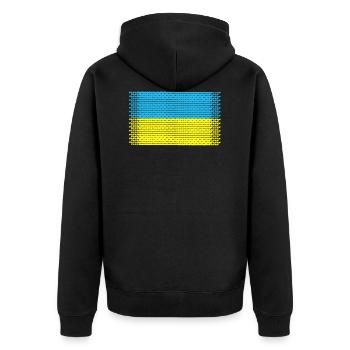 herz ukraine love kiew krim flagge valentin ukrain - Unisex Premium Bio Zip Hoodie - Schwarz - Hinten - Nico (187cm)