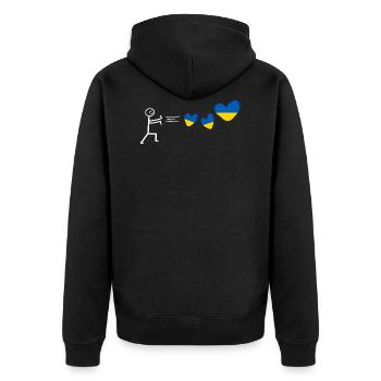 ukraine love kiew krim flagge herz valentin ukrain - Unisex Premium Bio Zip Hoodie - Schwarz - Hinten - Nico (187cm)