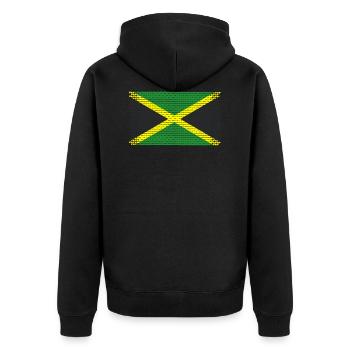 heart jamaica jamaica rasta jamaican flavour ragga - Unisex Premium Organic Zip Hoodie - black - Back - Nico (187cm)