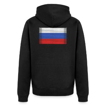 heart russia flag moscow russia style russian - Unisex Premium Organic Zip Hoodie - black - Back - Nico (187cm)
