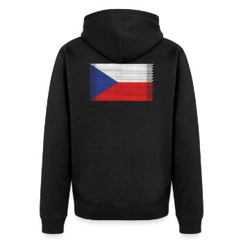 heart czech czech prague czech praha - Unisex Premium Organic Zip Hoodie - black - Back - Nico (187cm)