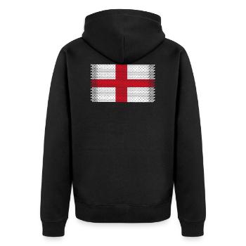 heart england london love english english english flavour - Unisex Premium Organic Zip Hoodie - black - Back - Nico (187cm)