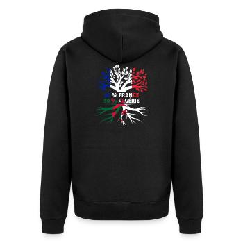 France 50% Algérie 50% Franco-Algérien - Veste à capuche bio Premium Unisexe - noir - Dos - Nico (187cm)