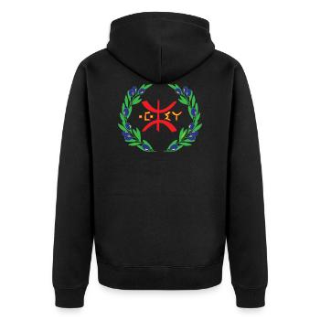Z AMAZIGH DRAPEAU BERBERE - Veste à capuche bio Premium Unisexe - noir - Dos - Nico (187cm)